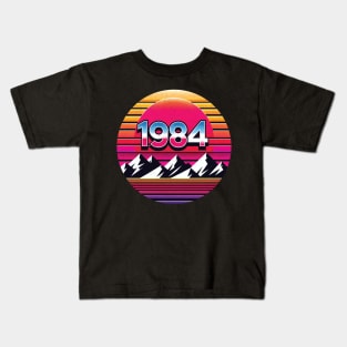 A Sunset Over the Mountains 1984 Retro Kids T-Shirt